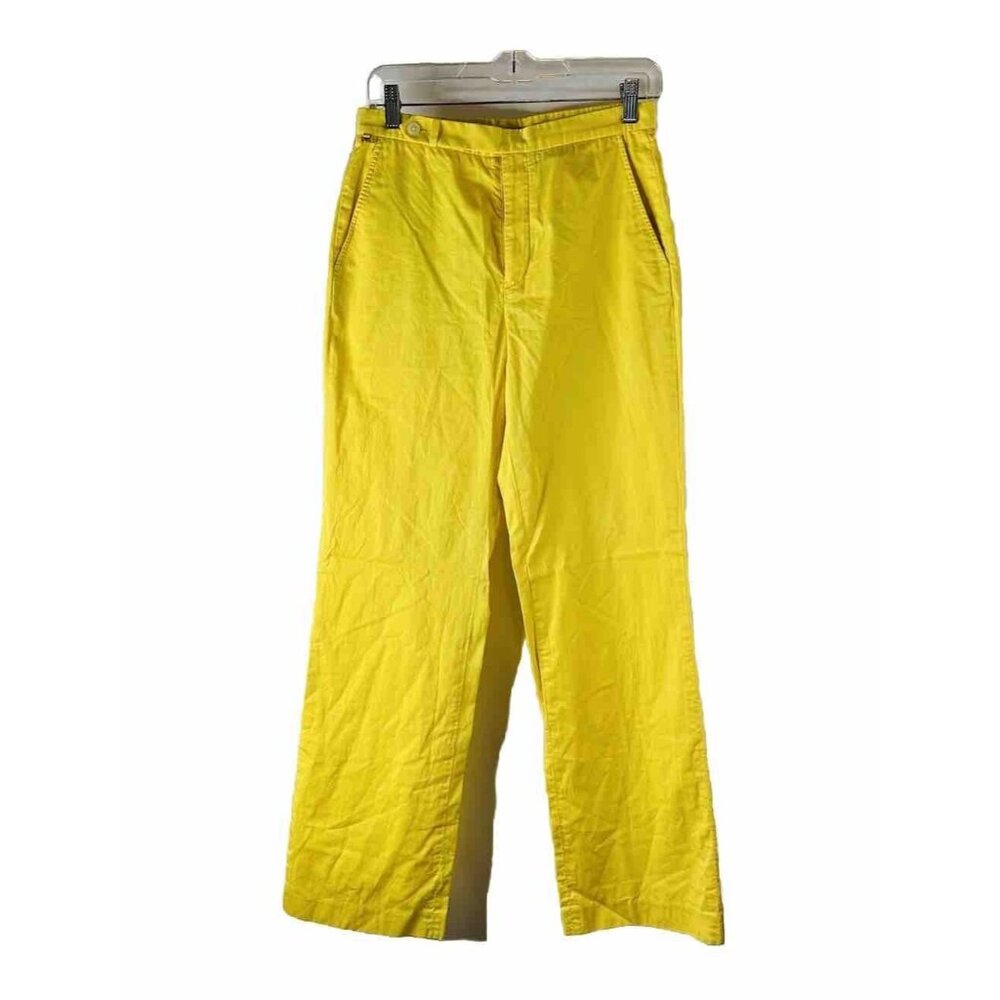 VTG 90s Ralph Lauren Cotton Chino High Rise Straight Golf Pants Yellow